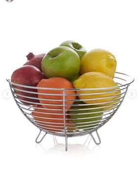 Crate&Barrel Stainless Wire Fruit Basket